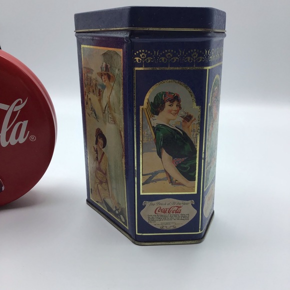 Vintage 90s Coca-Cola coke tin can container collectibles - Picture 3 of 7